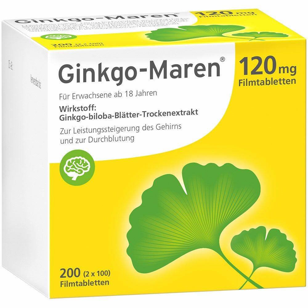 ginkgo maren 120 mg film coated tablets 200 pcs Ginkgo-Maren 120 mg Film-Coated Tablets 200 pcs