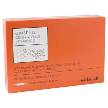Ginseng Royal Jelly Well & Well – Energy & Immunity, 20 Vials