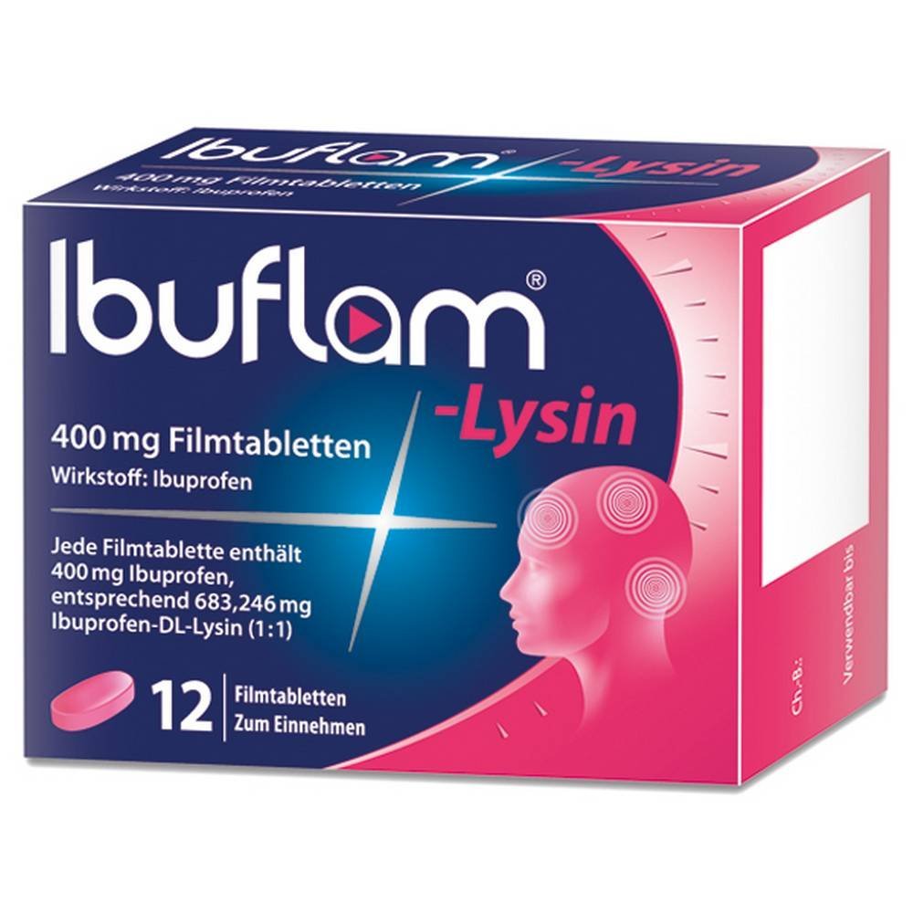 ibuflam lysine 400 mg film coated tablets 12 pcs Ibuflam Lysine 400 mg Film-Coated Tablets 12 pcs