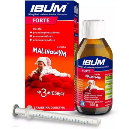 Ibum Forte 200 mg/5 ml oral suspension raspberry flavour 100 g