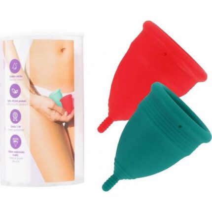 IntimFitness Menstruationstassen-Set (Grün 25ml + Rot 30ml)