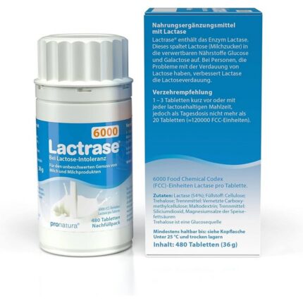 Lactrase 6000 FCC Tablets Click Dispenser Refill Pack 480 pcs