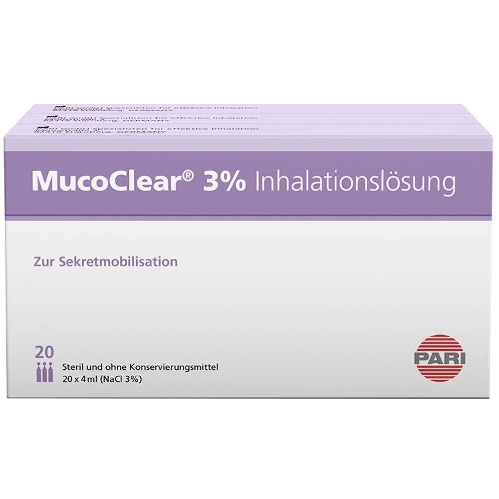 mucoclear 3 nacl inhalationslosung 60x4 ml pari gmbh Mucoclear 3% NaCl Inhalation Solution 60 × 4 ml (Pari GmbH)