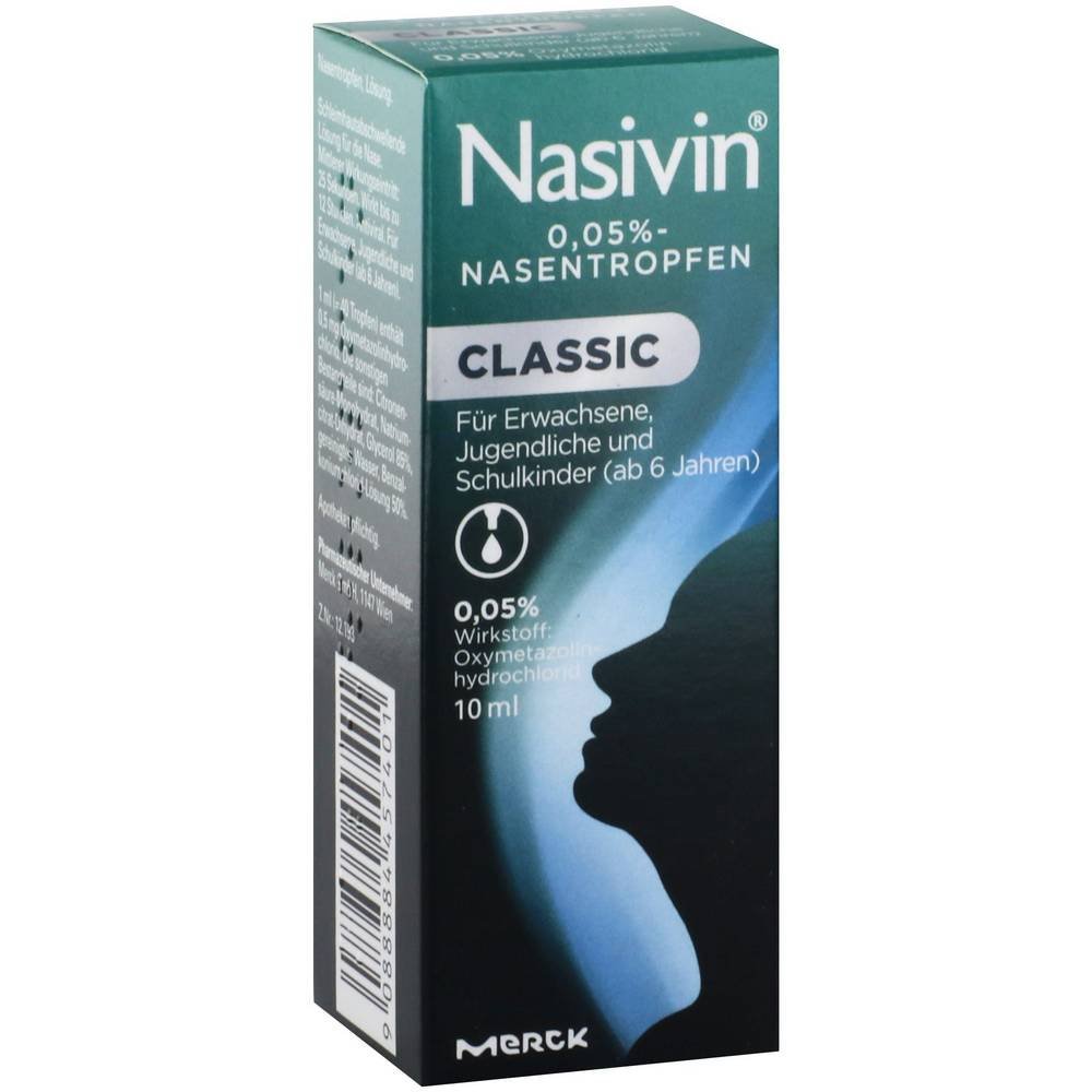 nasivin classic 005 nasentropfen 10ml Nasivin Classic 0.05% Nasentropfen 10ml