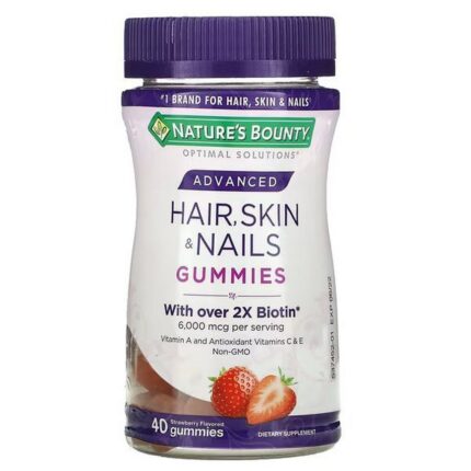 Nature’s Bounty Advanced Hair, Skin & Nails – Strawberry Fruit Gummies, 40 Gummies