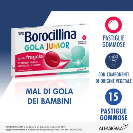 Neoborocillina Gola Junior Erdbeer Gummitabletten 15 Stück