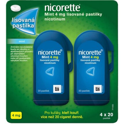 Nicorette Mint 4mg Kaugummis 80 Stück (4×20)
