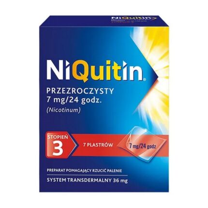 Niquitin transparent, 7 mg / 24 h, 36 mg transdermal patch, grade 3, patch, 7 pcs.