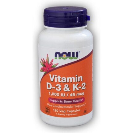 Now Vitamin D3 & K2 120 vegetable caps