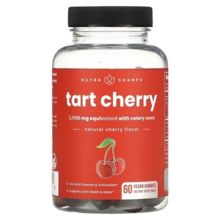 NutraChamps Tart Cherry Natural Cherry 60 Vegan Gummies
