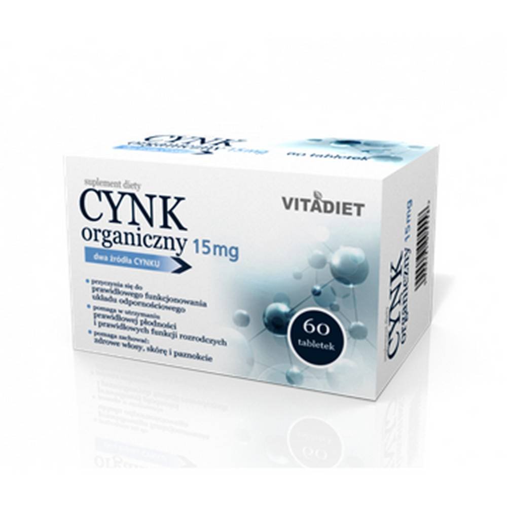 organic zinc 15 mg tablets 60 pcs Organic zinc 15 mg, tablets, 60 pcs.
