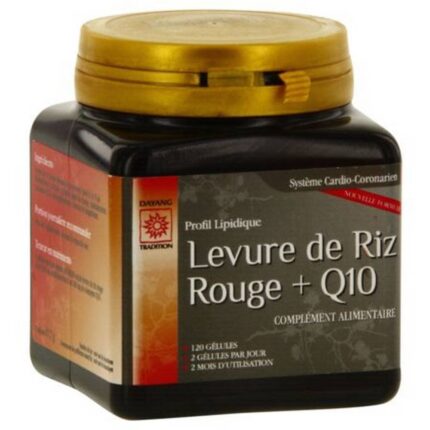 Red Yeast Rice + Q10, 120 Capsules — Levure de Riz Rouge + Q10