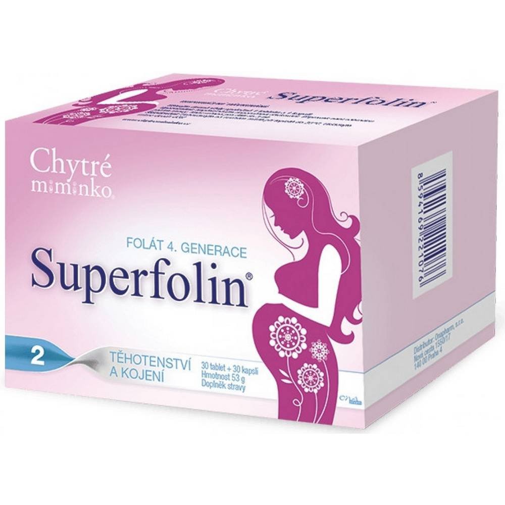 smart baby superfolin 2 mama 30 tablets 30 capsules chytre miminko superfolin 2 mama 30 tablet 30 kapsli Smart Baby Superfolin 2 Mama 30 Tablets + 30 Capsules