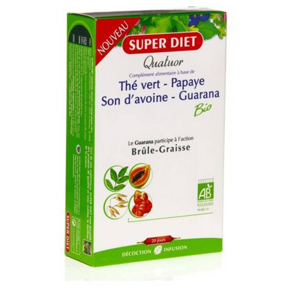 superdiet organic fat burner quartet 20 superdiet quatuor bio brule graisse Superdiet Organic Fat Burner Quartet – 20 Ampoules