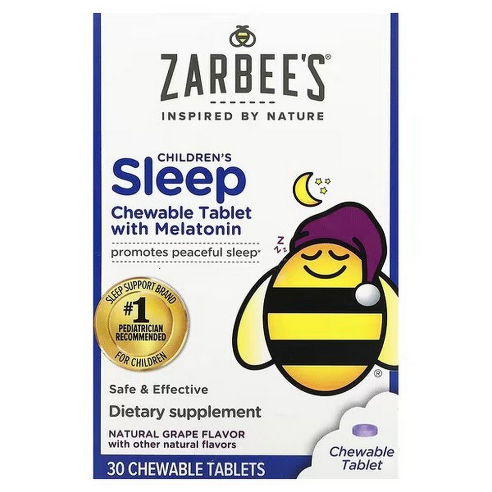 zarbees childrens sleep with melatonin supplement sleep aid supplement for children with melatonin Zarbee’s Children’s Sleep with Melatonin Natural Grape Flavor 30 Chewable Tablets